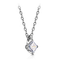 Колье из белого золота с бриллиантом, плетение якорное