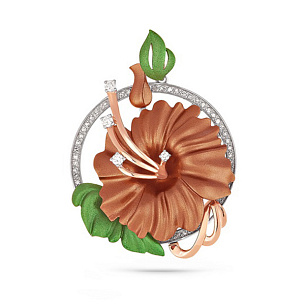 Подвеска из красного золота с бриллиантами