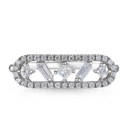 Кольцо из белого золота с бриллиантами