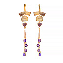 Серьги с английским замком из серебра с аметистом