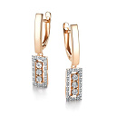 Серьги с английским замком из красного золота с бриллиантами