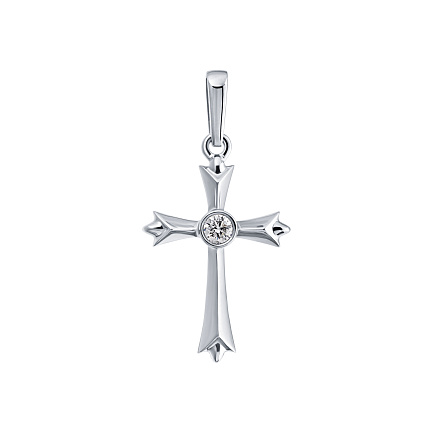 Подвеска из белого золота с бриллиантом