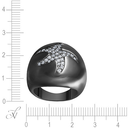 Кольцо из серебра с фианитом