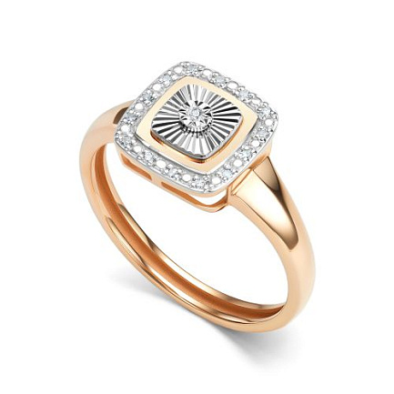 Кольцо из красного золота с бриллиантами