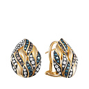 Серьги из желтого золота с бриллиантами