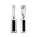 Серьги с английским замком из серебра с фианитами