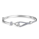 Браслет декоративный из серебра с фианитом