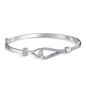 Браслет декоративный из серебра с фианитом