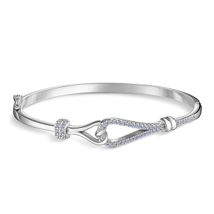 Браслет декоративный из серебра с фианитом