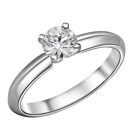 Кольцо из белого золота с бриллиантом