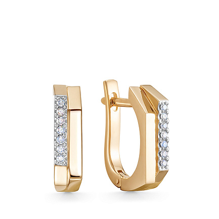 Серьги из красного золота с бриллиантами