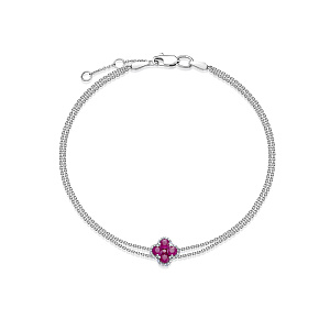 Браслет из красного золота с бриллиантами, рубином