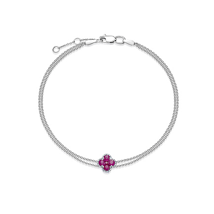 Браслет из красного золота с бриллиантами, рубином