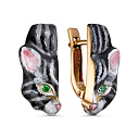 Серьги с английским замком из серебра с фианитами