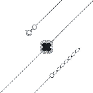 Браслет декоративный из серебра с фианитами