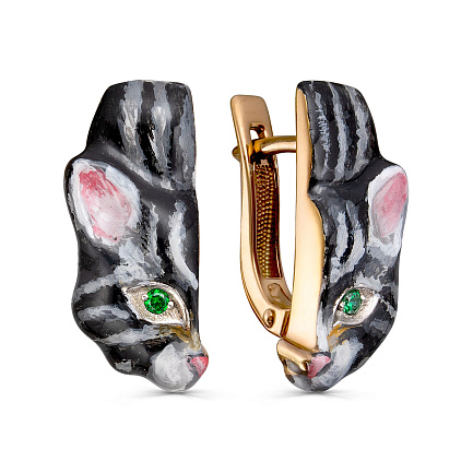 Серьги с английским замком из серебра с фианитами