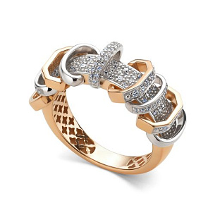 Кольцо из красного золота с бриллиантами