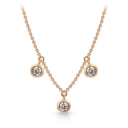 Колье из красного золота с бриллиантами