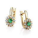 Серьги с английским замком из желтого золота