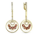 Серьги из желтого золота с бриллиантами, сапфирами