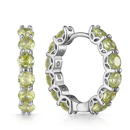 Серьги из серебра с фианитом