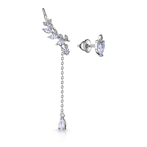 Серьги из серебра с фианитом
