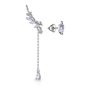 Серьги из серебра с фианитом