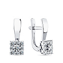 Серьги с английским замком из белого золота с бриллиантами