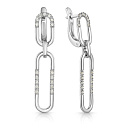 Серьги с английским замком из белого золота с бриллиантами