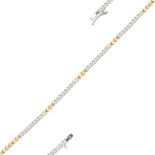 Браслет из красного золота с бриллиантом