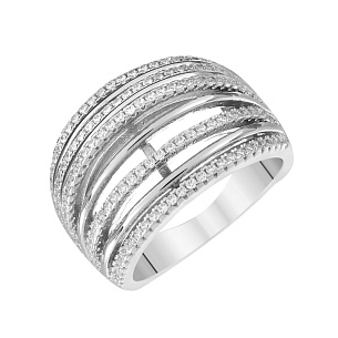 Кольцо из серебра с фианитами