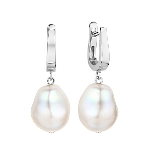 Серьги из серебра с жемчугом