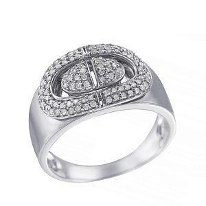 Кольцо из белого золота с бриллиантами