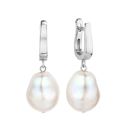 Серьги из серебра с жемчугом