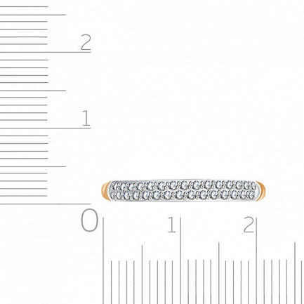 Кольцо из красного золота с фианитом
