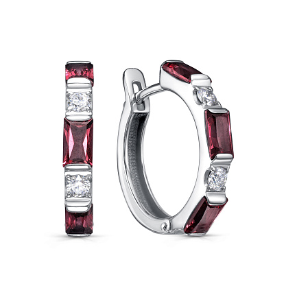 Серьги с английским замком из белого золота с бриллиантами