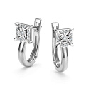 Серьги с английским замком из белого золота