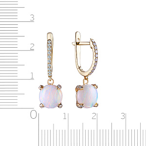 Серьги с английским замком из желтого золота с бриллиантами