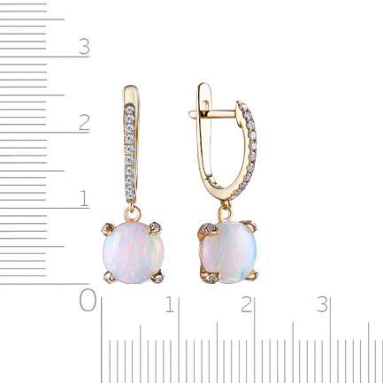 Серьги с английским замком из желтого золота с бриллиантами