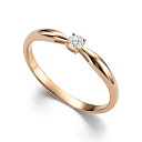 Кольцо из красного золота с бриллиантом