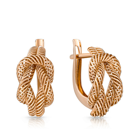 Серьги с английским замком из красного золота