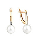 Серьги с английским замком из красного золота