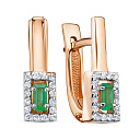 Серьги с английским замком из красного золота с бриллиантами