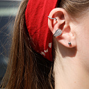 Кафф из серебра с фианитом