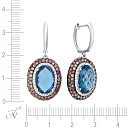 Серьги из белого золота с бриллиантами, рубинами