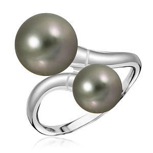 Кольцо из белого золота с жемчугом