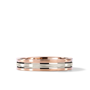Кольцо обручальное из комбинированного золота