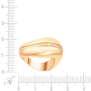 Кольцо из красного золота с бриллиантами