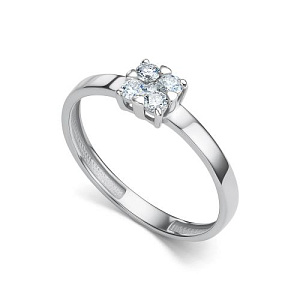 Кольцо из белого золота с бриллиантами