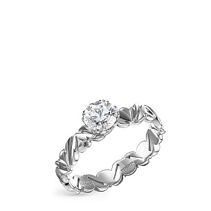 Кольцо из белого золота с бриллиантом